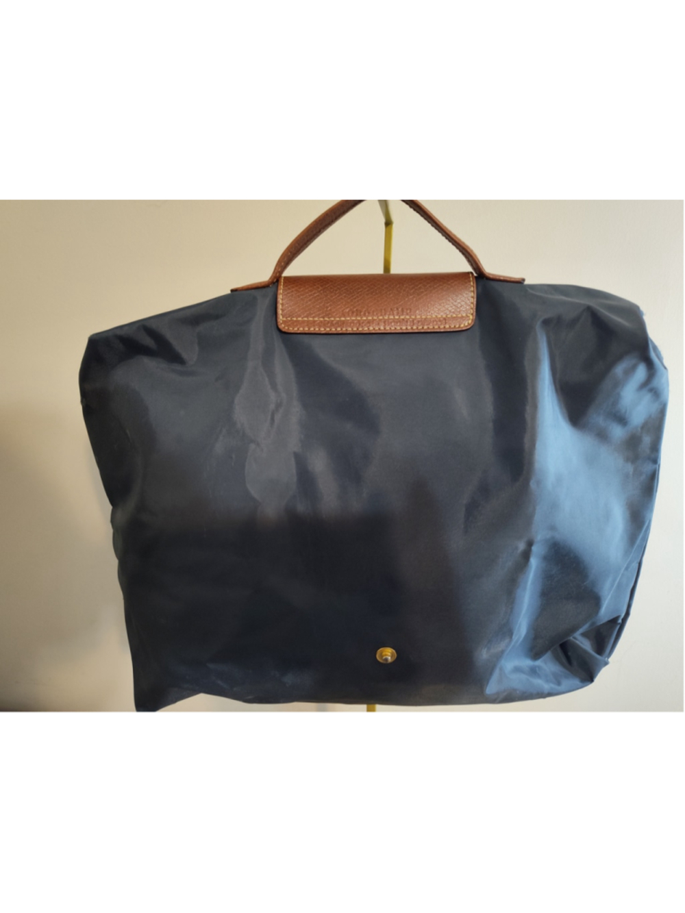 Women's Longchamp Le Pliage Tote Bag One Size Navy and Brown - Picture 6 of 11